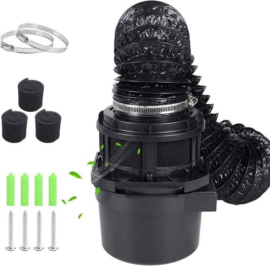 2026 Exclusive 3-in-1 Indoor Dryer Vent Kit with Black Dryer Vent Hose - Dryer Lint Catcher Box Water Filter Bucket - Indoor Dryer Lint Trap for Electric Dryer