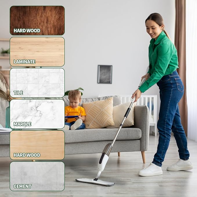 8 Pack Microfiber Cleaning Pads, Reusable Microfiber Mop Pads for 18 Inch Mop, Hardwood & Hard Surface Floors Replacement Cleaning Mop Pads, Machine Washes