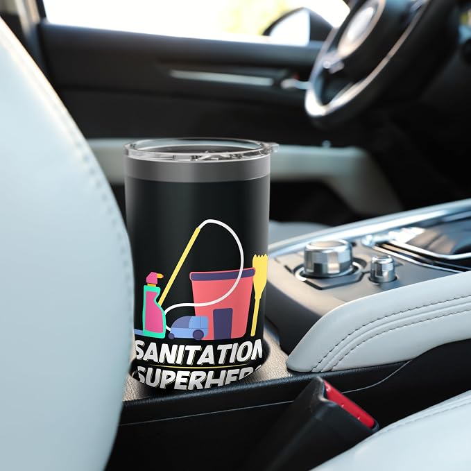 Sanitation Superhero Cleaning Stainless Steel Insulated Tumbler