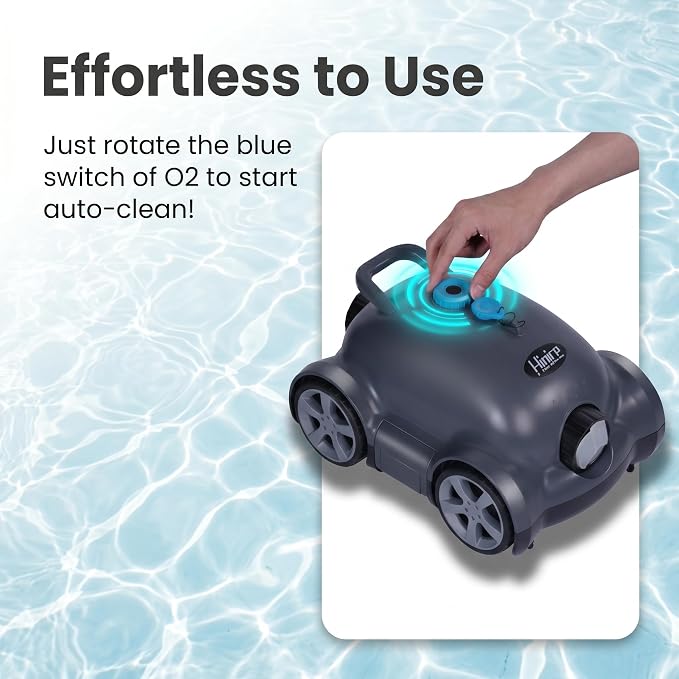 Cordless Robotic Pool Cleaner,Automatic Pool Vacuum Robot for In-Ground/Above Ground Pools,150 Min Runtime, IPX8 Waterproof, 2200 Sq Ft Coverage (Dark Grey)