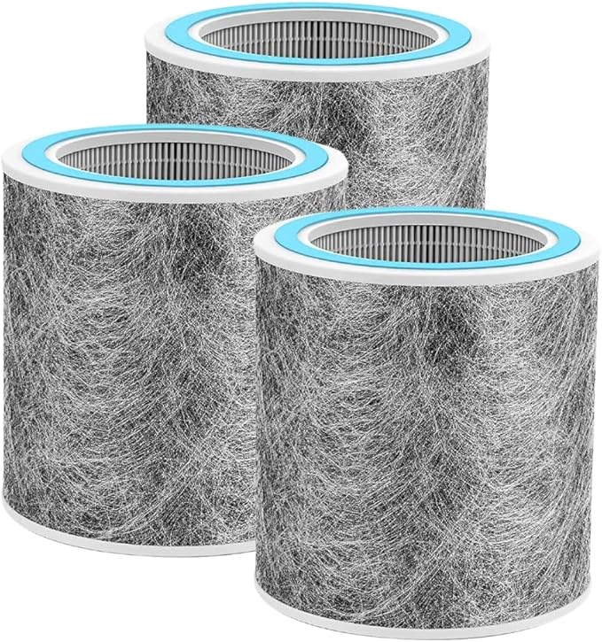 Nispira HC452 HP102 Replacement Filter For Shark NanoSeal Air Purifier HP102PET, HP100, HP105 HC450, HC451, HC455, UA455 3-in-1 True HEPA Activated Carbon Part HE1FKPET, 3 Packs