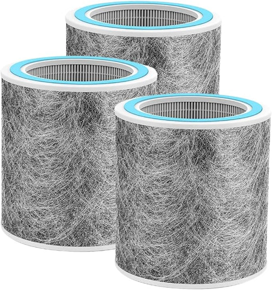 Nispira HC452 HP102 Replacement Filter For Shark NanoSeal Air Purifier HP102PET, HP100, HP105 HC450, HC451, HC455, UA455 3-in-1 True HEPA Activated Carbon Part HE1FKPET, 3 Packs
