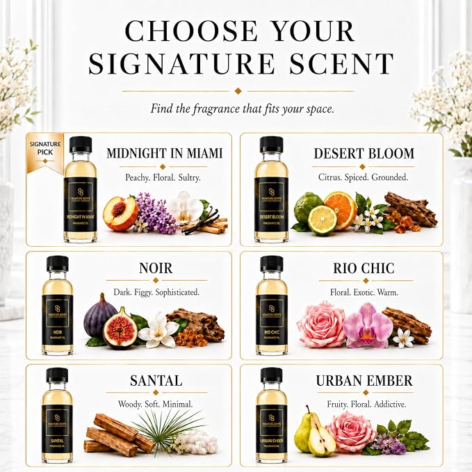 Luxury Hotel Diffuser Oil for Hotels and Homes - Aromatherapy Oils for use with an Essential Oil Diffuser at Home - Fragrance-Scent Diffuser Oil Blend (Santal) 4.05fl oz (120ml)