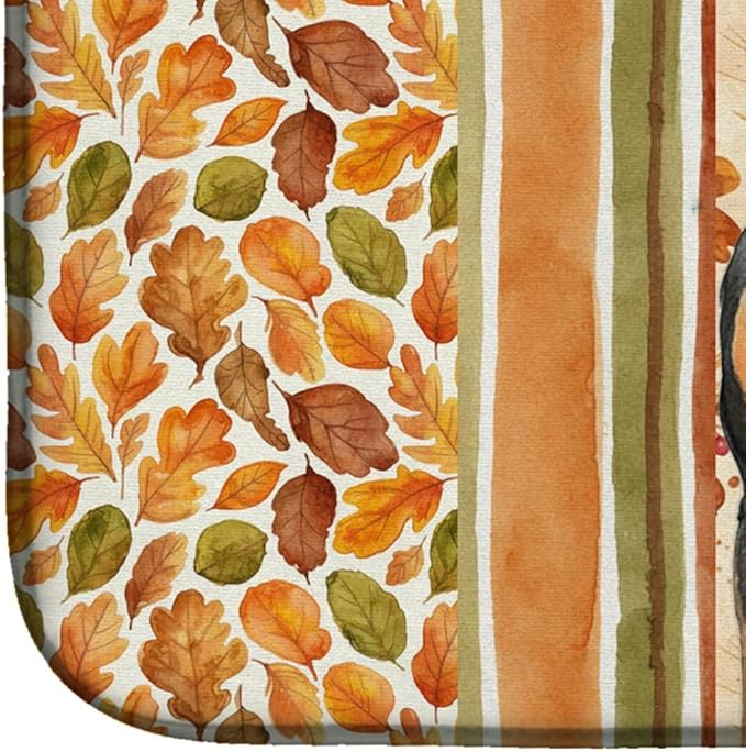 Caroline's Treasures Manchester Terrier Heirloom Fall Dish Drying Mat Absorbent Dish Drying Mat Pad for Kitchen Counter Dish Drainer Mat for Countertop, 14 x 21", Multicolor