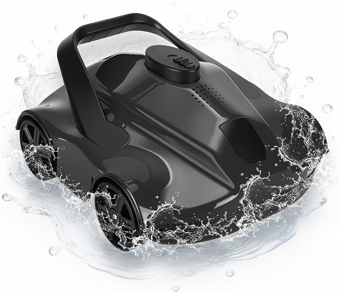 GarveeTech Robotic Pool Cleaners Cordless Robotic Pool Cleaner for Above Ground Pools - 130 Min Runtime, Self-Charging, Cleans Up to 860 Sq Ft, Lightweight & Portable Design