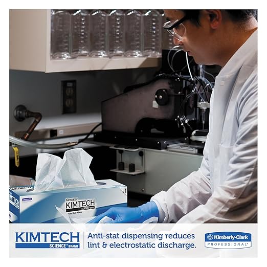 Kimtech Science Kimwipes, Delicate Task Wiper, 2-Ply, 14.7 x 16.6, White, 90/Box