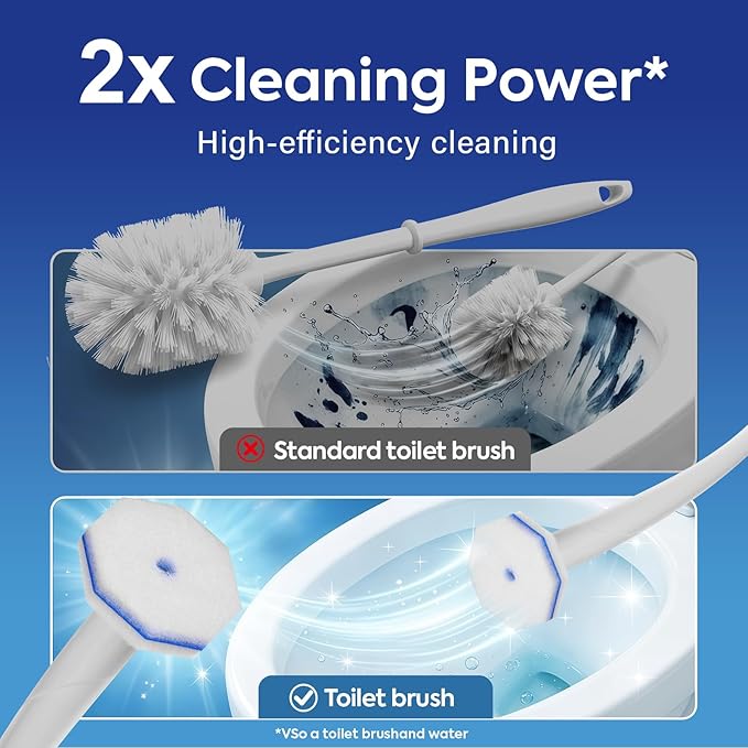 100 Pcs Disposable Toilet Cleaner Refill Pads, Universal Toilet Bowl Brush Replacement Heads, Durable Deep Cleaning Refills, Fresh Scent Bathroom Cleaning Supplies