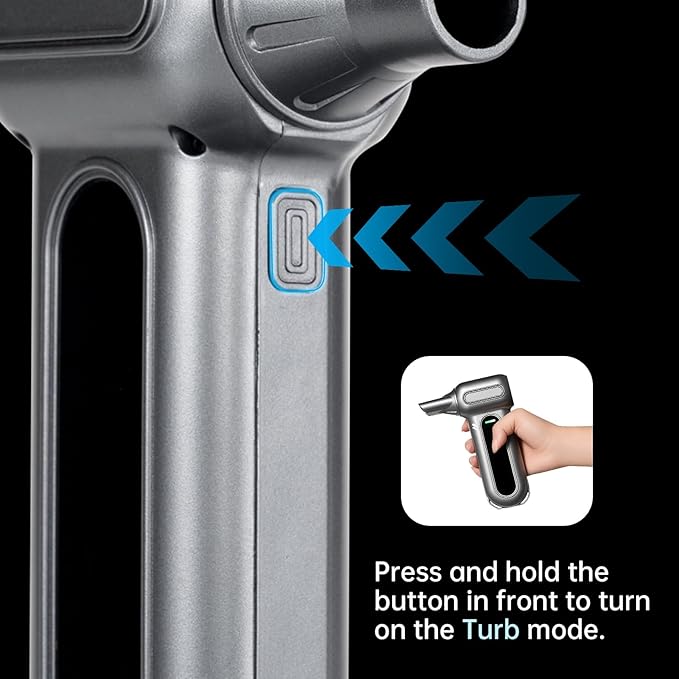 Yogin Electric Air Duster-150000RPM Super Power Cordless Air Duster, Rechargeable Brushless Motor Durable Blower, 3-Gear Adjustable Dust Blower for Computer, Keyboard, Outdoor, House and Car