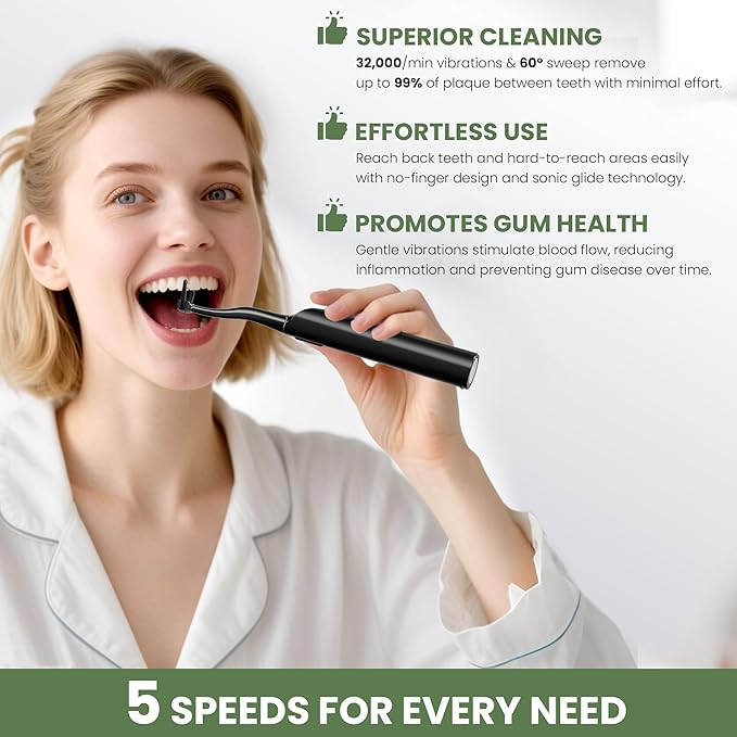 Electric Flosser for Teeth & Adults with 54 Refill Heads + 5 Speeds+60 Days Battery, Upgraded 2.0 Water Floss Alternative for Sensitive Gum Care, Sonic Oscillation Deep Cleaning for Plaque