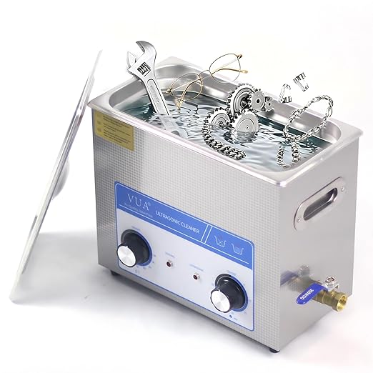 6L Ultrasonic Cleaner with Timer & Heater, Professional Ultrasonic Parts Cleaner, Knob Control Ultrasonic Cleaning Machine for Glasses Watch Jewelry Denture Dental Irrigator Parts Tools Circuit Board