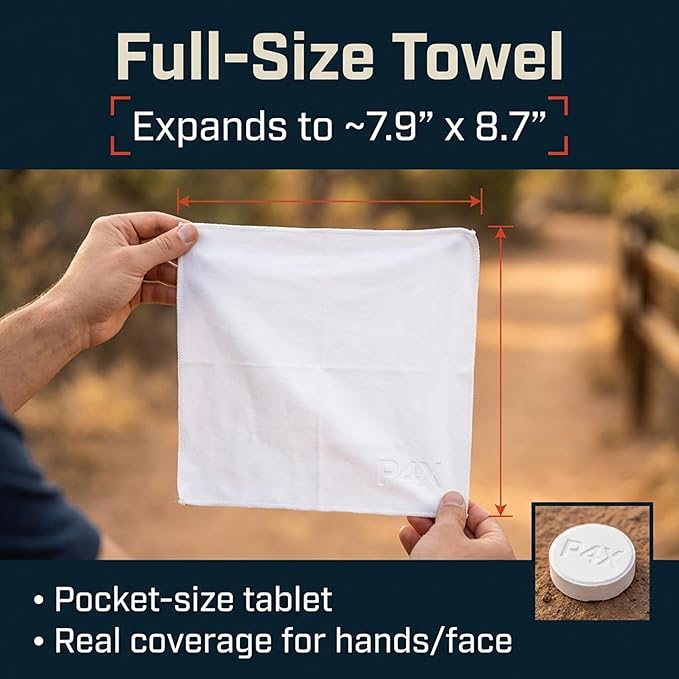 Compressed Towel Tablets - 100% Bamboo Camping Toilet Paper Tablets, Great for Hiking, Travel and Backpacking - Disposable Washcloths, Body Wipes, Paper Towel Coin Tissue - 100/250/500 Pack