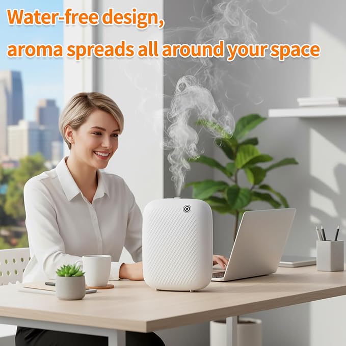 Smart Waterless Essential Oil Diffuser, 400ML Diffuser with 100ML Fragrance Scent Oils for Scent Air Machine with 12A1V Power Adapter for Large Room and Commercial Use, Cover Up to 2000 Sq.Ft