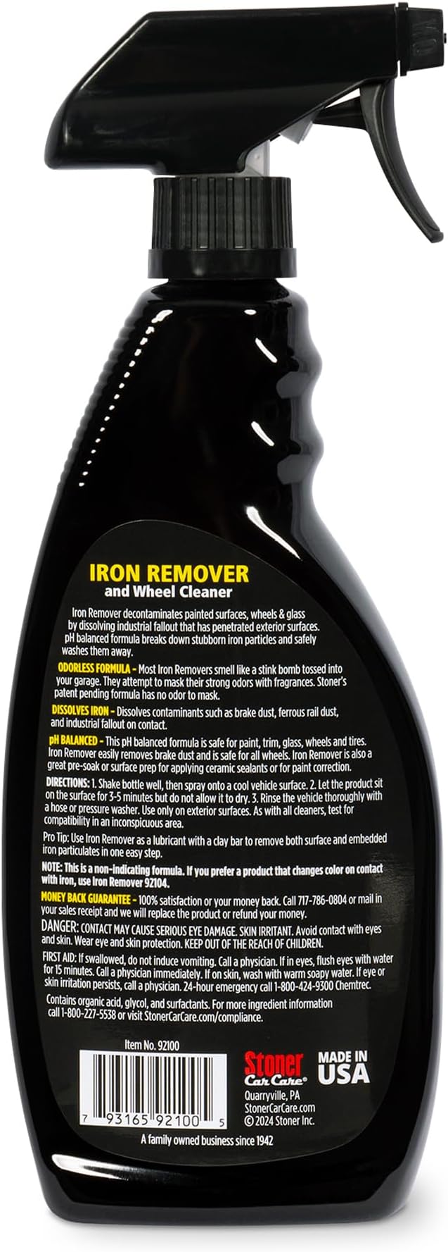 Stoner Car Care 92100-6PK Iron Remover & Wheel Cleaner – Odorless Iron Fallout & Brake Dust Remover for Paint, Wheels & Glass – pH Balanced Rust Decontaminant – 22 fl oz (Pack of 6)