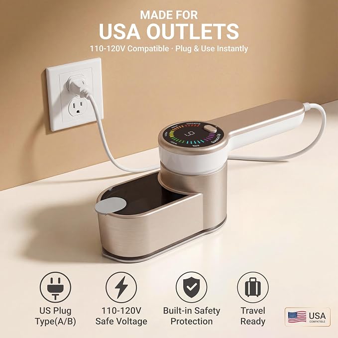 Travel Steamer for Clothes, 2-in-1 Portable Steamer & Travel Iron, 1200W Handheld Garment Steamer with 6 Modes, 180° Rotatable Steam Head, 30s Fast Heat-Up, 120ML Tank – 110V Only