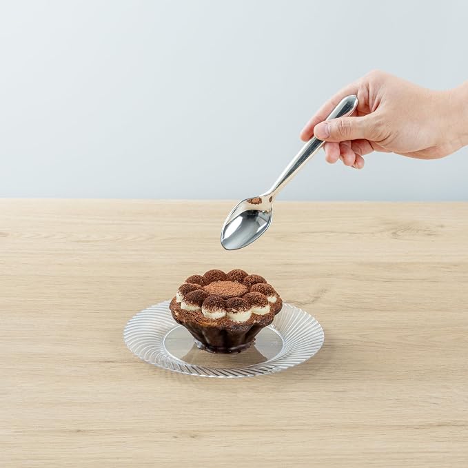 Restaurantware Moderna 7.3 Inch Disposable Spoons 250 Recyclable Appetizer Spoons - Crack-Resistant For All Types Of Meals Silver Plastic Spoons