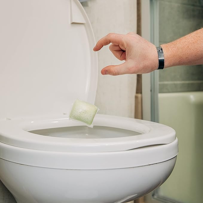Camco TST RV Toilet Treatment Drop-INs - Control Unwanted Odors and Break Down Waste and Tissue - Septic Tank Safe - Fresh Scent - 15-pack (40264)