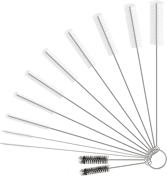 PeiTuSengJin12-Piece Straw Brush Set Includes 10 Different Diameter Brush Heads. Reusable Cleaning Brushes Suitable for Straws, Straw Cups, and All Types of Tubular Utensils.