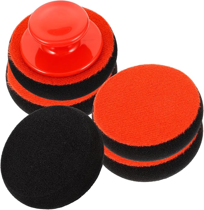 Mobestech 4sets Detail Car Wax Applicator Sponge Car Paint Buffing Pads Sponge Polishing Kit