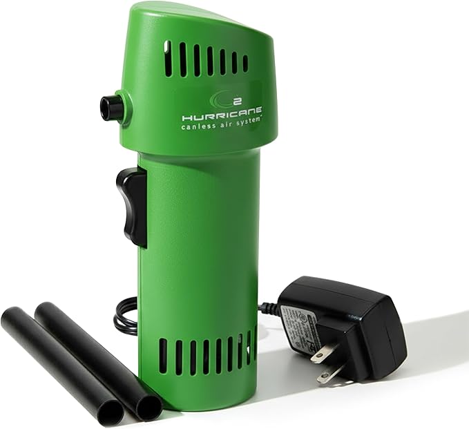 Canless Air System O2 Hurricane Industrial, Heavy Duty Rechargeable Air Duster, 220+ MPH Cordless Cleaner, Sustainable Pro Alternative, Green, Made in USA
