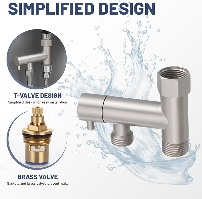 Brushed Nickel Handheld Bidet Sprayer Attachment for Toilet Adjustable Pressure Cloth Diaper Sprayer Bidets for Attachment Toilet with Interchangeable Spray Heads, Brass