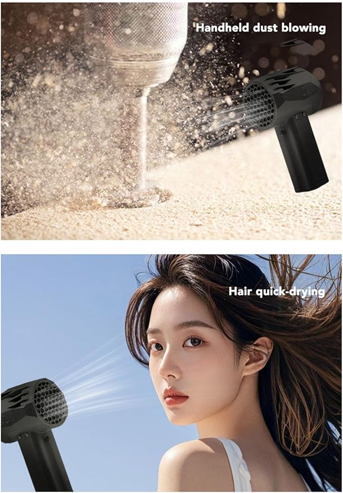 Jet Dry Mini Blower, 1.4KG Thrust, 64mm Brushless Motor, Stepless Speed Adjustable, Handheld Portable Electric Air Duster for Car, Keyboard Cleaning