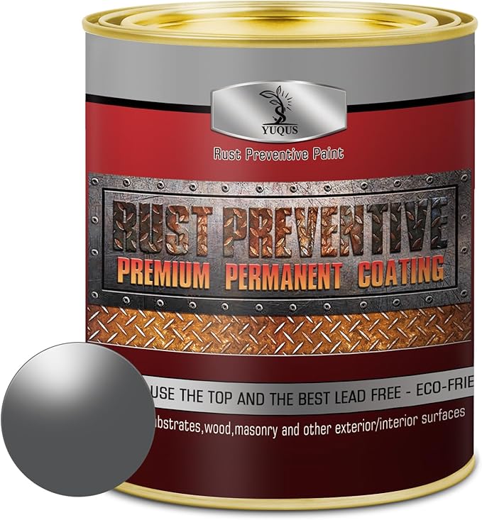 Water-Based Metal Anti-Rust Paint, High Gloss Grey 16 fl oz, Metal Primer and Protective Coating, Rust-Proof Coating, Permanent Protection Against Rust and Corrosion