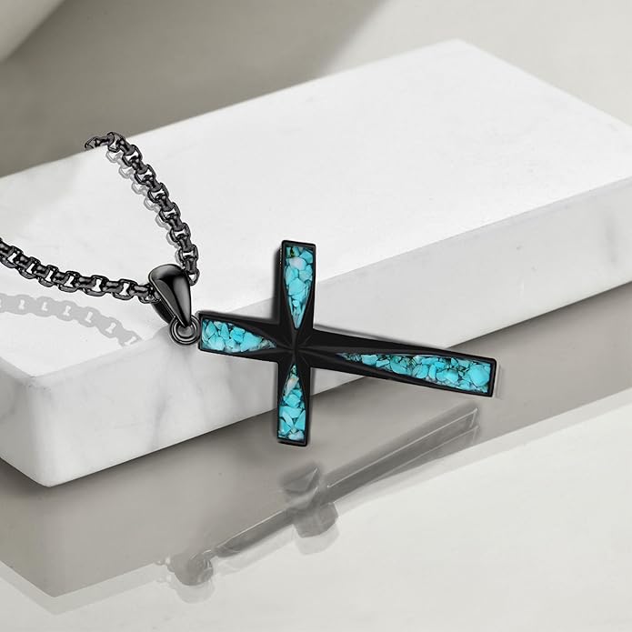 ONEFINITY Religious Cross Pendant Necklace Sterling Silver Origami Cross Pendant Gifts for Women Men Jewelry