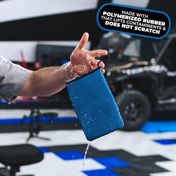 The Rag Company - Ultra Clay Decontamination Mitt - Easy to Use; Effective Cleaning & Release of Paint Contaminants; Increase Wax & Sealant Bond; Enhance Gloss &Color Depth; Fine Grade (8.7"x5.7")