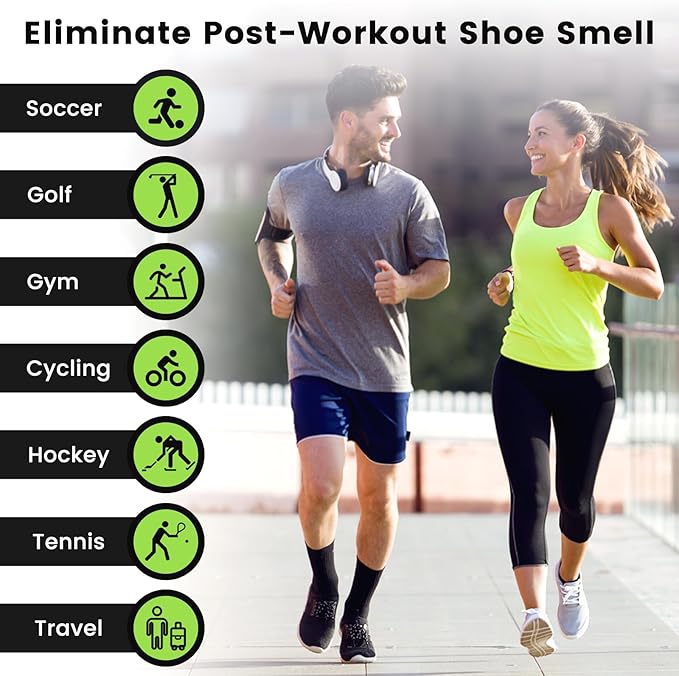 2 Pack Smell Proof Shoe Cleat Bags for Travel, Water-Resistant Golf Shoe Bags with Zipper and Handle, Odor Eliminating Athletic Shoe Bags for Gym Sports Travel, Black
