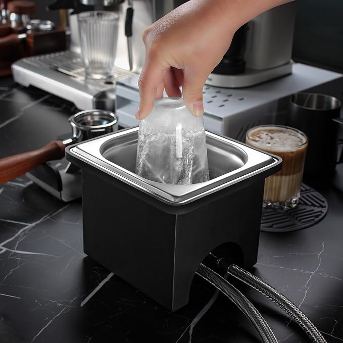 DIBTSA Pitcher Rinser with Base, Stainless Steel Countertop Glass Rinser Cup Washer Sink with Side Spray, 7.48" x 6.89" x 5.7", Silver