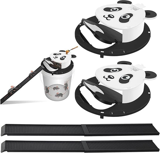 2 Packs Mouse Traps Bucket,Automatic Reset Flip Lid Humane Mouse Trap-Multi-Catch Rat Traps Outdoor&Indoor Home Use-Reusable Mice Catching Tool -2Packs, White