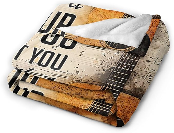 Tijuboni Guitar Music Throw Blanket Guitar Gifts for Girls Boys Women Men Kids Adults Soft Flannel Fleece Blanket for Couch Sofa Bed Home Decor 50"x60"