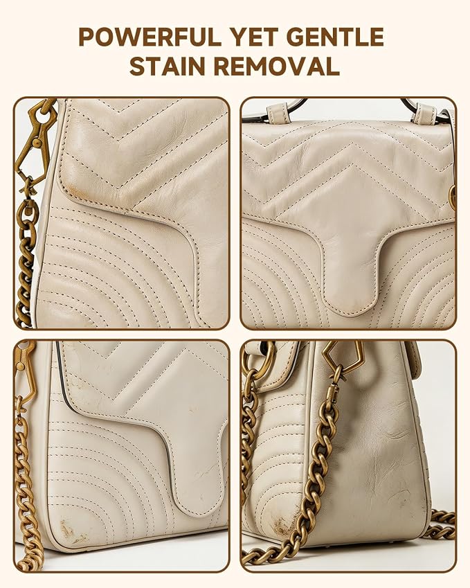 Leather Cleaner Set for Coach, Powerful Stain Removal | Eliminate Stains, Oil, and Dirt, Restores Original Shine to Bags, Non-Toxic Formula, Suitable for Coach Leathers