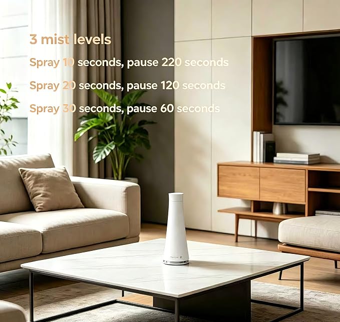 160ML Waterless Scent Diffuser Kit，Included 5 * 20ml Hotel Oils | 7-Color LED ,Remote control , Covers 1500 Square feet, Homes, Offices, Hotels, spas.