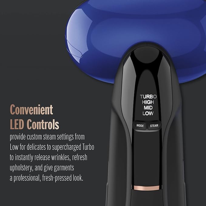 Conair 2-in-1 Handheld Steamer and Iron for Clothes,Turbo ExtremeSteam 1875W Garment Steamer and Clothing Iron,Black/Blue,(Pack of 2)
