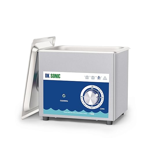 DK SONIC Ultrasonic Cleaner,1.5L 60W Stainless Steel Ultrasonic Jewelry Cleaner with Cleaning Basket,Mechanical Timer,Sonic Cleaner for Cleaning Jewelry,Eyeglasses,Coins
