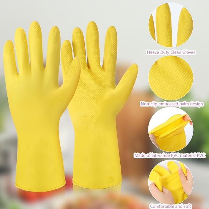 Rubber Reusable Gloves Long Household Dishwashing Gloves Kitchen Cleaning for Dishes Clean Gardening