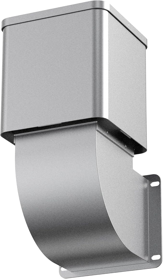 Dryer Vent Cover Outside, Fits for 4" Tube, Ultra-durable Alloy Dryer Vent Box, Dryer Vent Cover Outdoor Recessed, Backflow Prevention Design Dryer Vent Kit