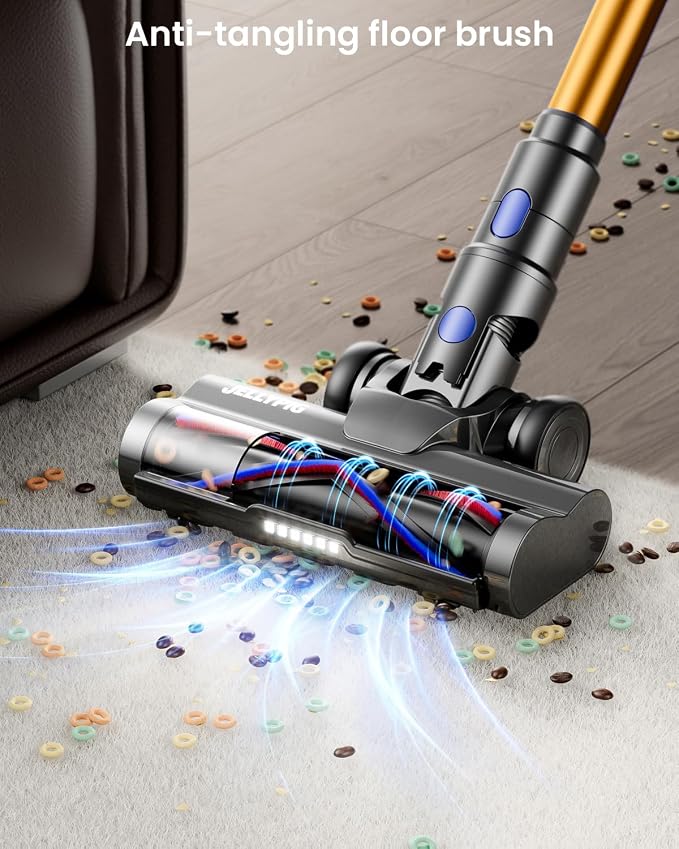 Cordless Vacuum Cleaner, Upgraded 650W 55KPA 70Mins Cordless Stick Vacuum Cleaner with Self-Standing and Touch Screen, Anti-tangle Wireless Vacumm, Vacuum Cleaners for Home/Pet Hair/Carpets/Floors
