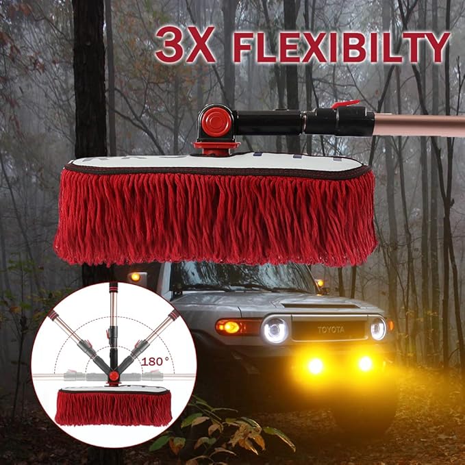 Auto Duster Extendable Handle, Car Exterior Scratch Free, Car Brush Kit for Truck SUV RV Motorcycle, Cleaning No Lint (CA Designer License Plate) - Gifts for Men Women