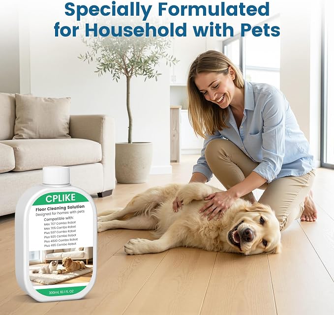CPLIKE Pet Floor Cleaning Solution Compatible with Plus 405 Plus 505 Max 705 Robots for Household with Pets, Mopping Concentrate for 400 (4000), 500 & 700 Series, 10.1 fl oz, 2 Pack