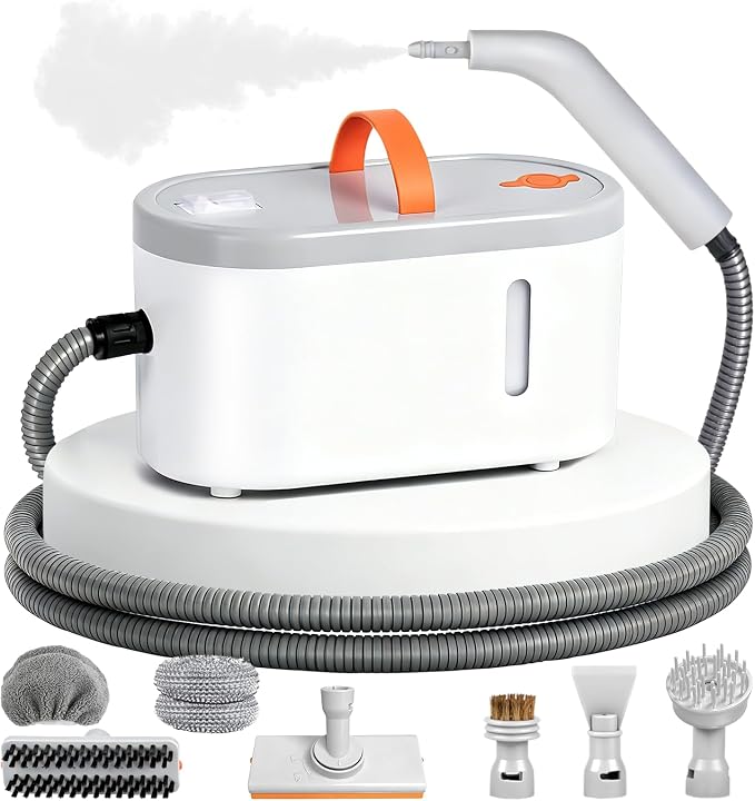 Steam Cleaner for Home,Portable Handheld Steamer for Cleaning With 15s Heat-Up, 750 Ml Water Tank,Comes With 9 Accessories To Clean Grease, Car Rims And Interiors, Tile Grout, Tiles, and Floors