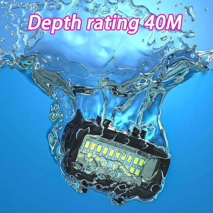 Dive Light Compatible with Gopro Light, 700LM Diving Flashlight, 4 Modes SL-100 Underwater Lights, 40m Waterproof Diving Fill Light, Underwater LED Video Light for Multiple Action Camera