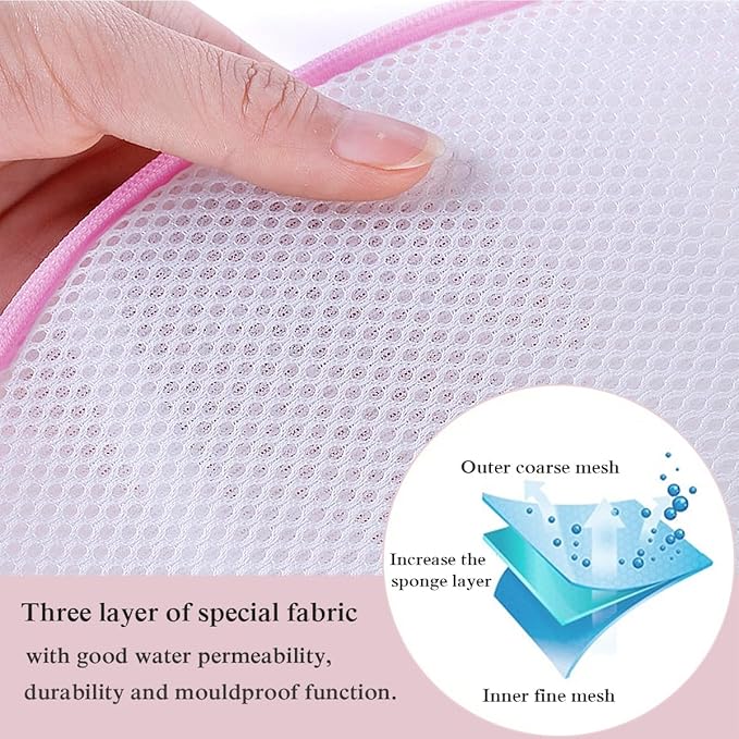 4 Pack Large Bra Washer Laundry Bags for Washing Machine, Lingerie Bag for Washing Delicates Underwear Brassiere, Bra Washer Protector for Laundry (Large-Pink 4 pack)