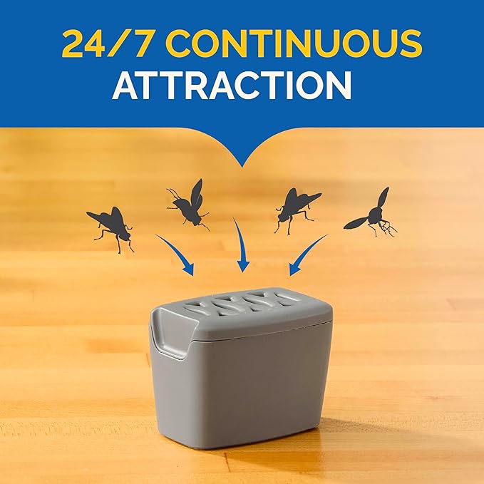 Hot Shot Flying Insect Trap, Discreet, Hassle-Free Trap Attracts, Captures House and Fruit Flies, 24/7 Continuous Attraction, No Plug-in Or Electricity Needed, 6 Count 984ml Each