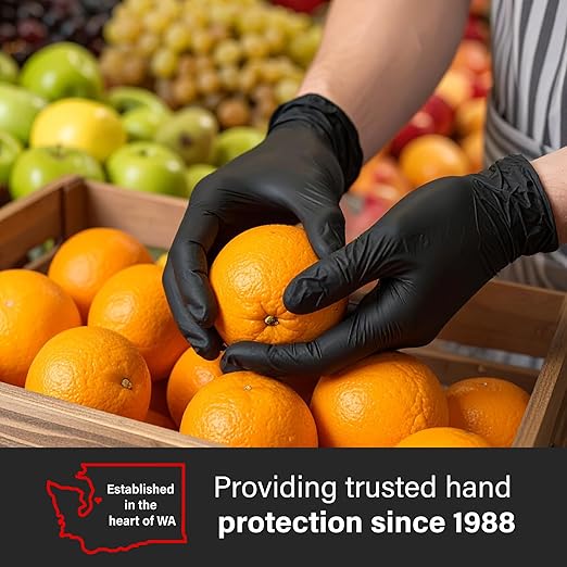 GLOVEWORKS XL Black Nitrile Gloves for Cooking, Food Prep, Disposable, 5 Mil, For Professional Cleaning, 4 Cases of 1000