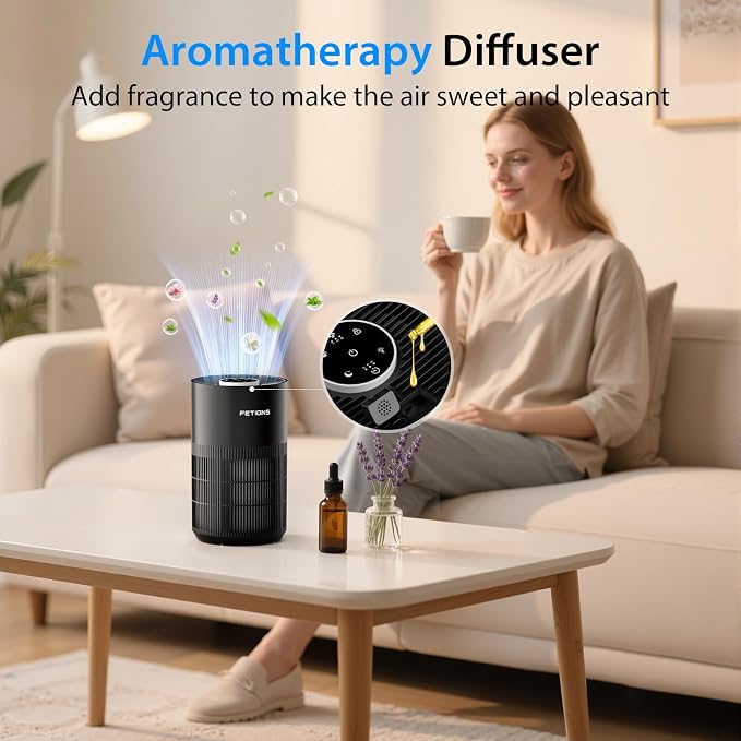 Air Purifiers for Bedroom Home up to 1200Ft²,HEPA Air Purifier for Home | with Sleep Mode, 3 Speeds, Timer, Aroma Function,Safety Child Lock