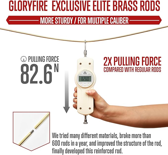 GLORYFIRE Universal Gun Cleaning Kit for Handgun Shotgun & Pistol,Elite Gun Cleaning Set with High-end Brass Brushes, Mops, Jags, Reinforced Rods and Gun Cleaning Snake&Ropes