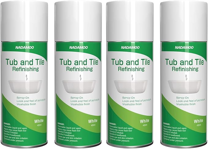 NADAMOO Tub and Tile Repair Kit + Spray Paint （4 cans）