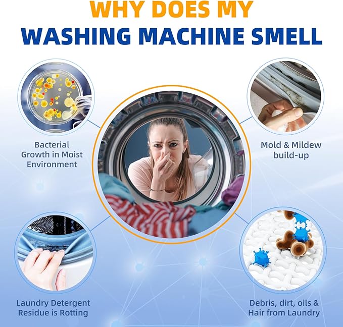 Washing Machine and Disposal Cleaning Tablets 48 Pack - Washer Machine Cleaner Tablets for Top Loader - Kitchen Sink Cleaner And Deodorizer - 12 Month Supply